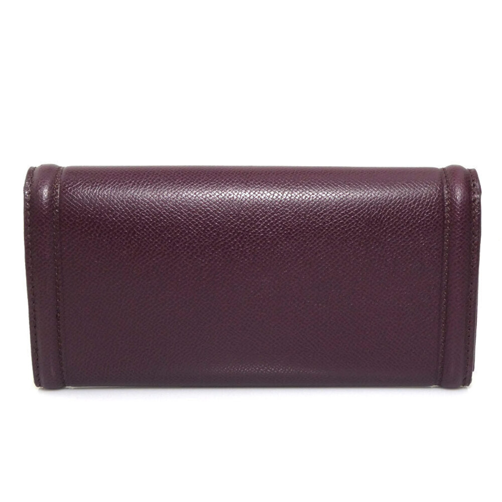 Salvatore Ferragamo Bordeaux Purple rion leather wallet long Vara